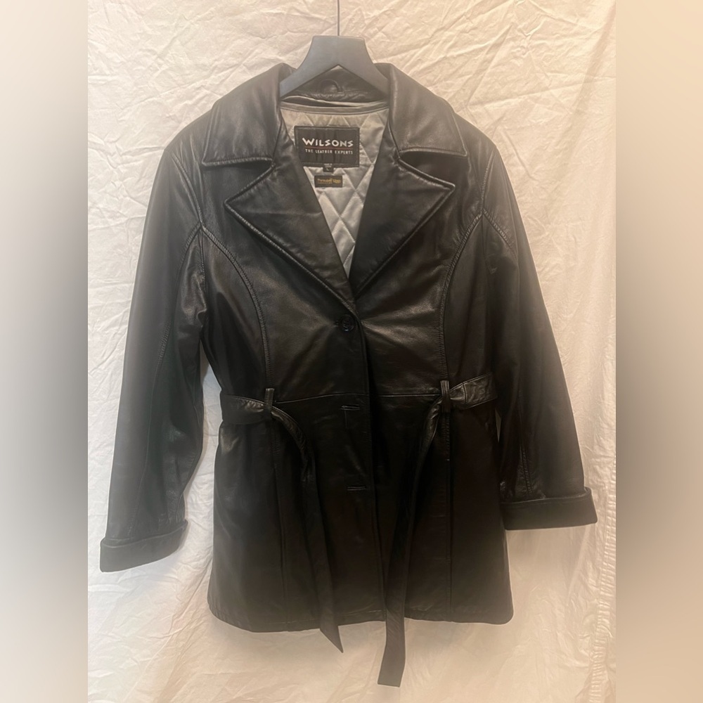 Wilson’s The Leather Experts, Men’s Leather Jacket, Leather Blazer, Black, Large - Picture 4 of 5